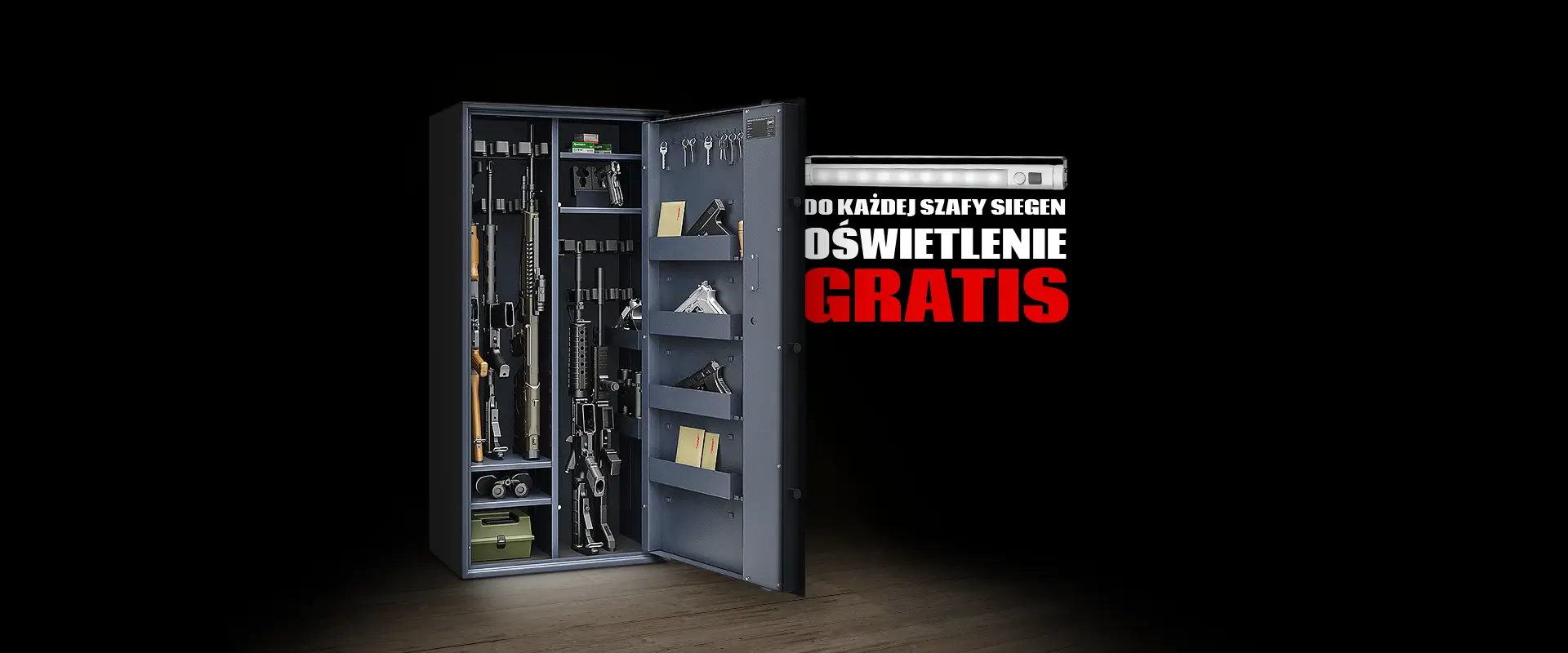 Szafy na broń z oświetleniem