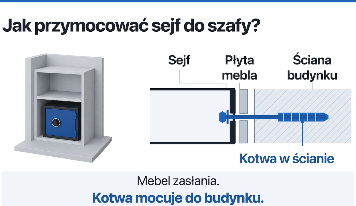 Jak przymocować sejf do ściany?