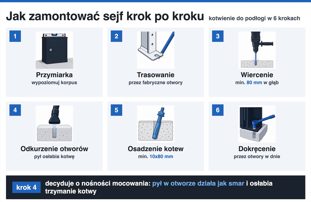 Jak zamontować sejf krok po kroku
